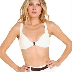 Solid & Striped x Swim Team Women's Cream The Josephine Bikini Top Size Large